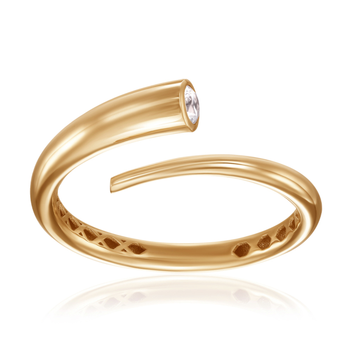 Золотое кольцо с фианитом. Артикул P-K-3083-R/03/1