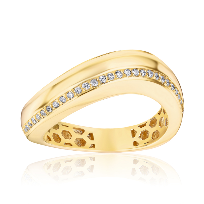 Золотое кольцо с фианитами P-K-3087-R/03/1