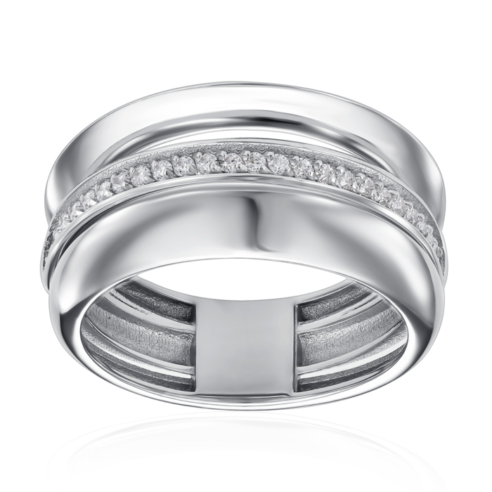 Золота каблучка з фіанітами. Артикул P-K-3092-R/02/1