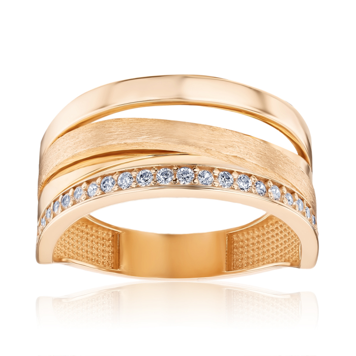 Золотое кольцо с фианитами P-K-3093-R/01/1