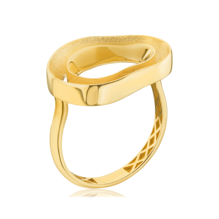 Золота каблучка без вставки. Артикул P-K-3099-R/03