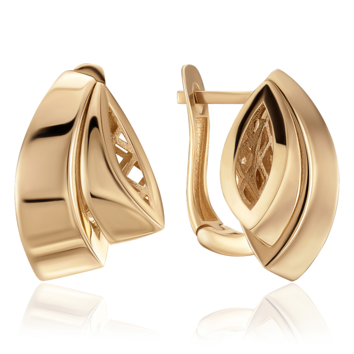 Золоті сережки без вставки. Артикул P-K-3166-E/03