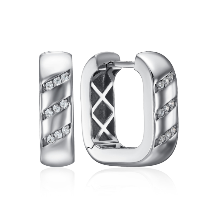 Золотые серьги-конго с фианитами. Артикул P-K-3167-E/02/1