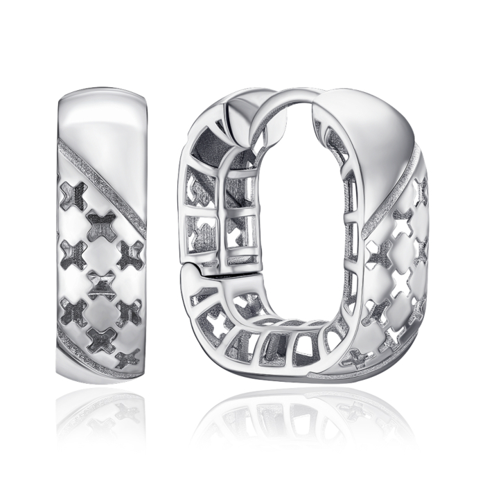 Золоті сережки-конго без вставки. Артикул P-K-3170-E/02