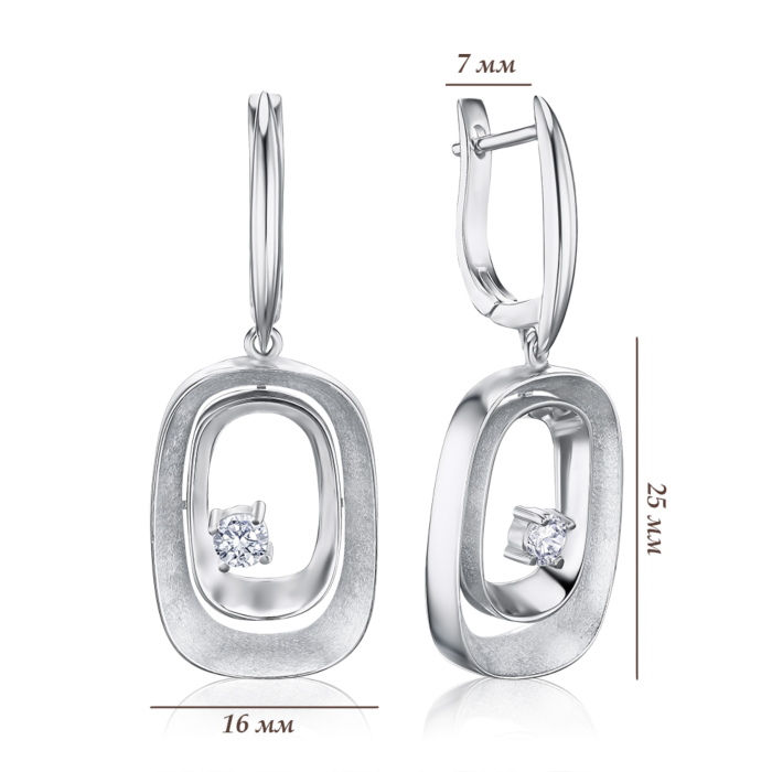 Золоті сережки з фіанітом P-K-3174-3-E/02/1