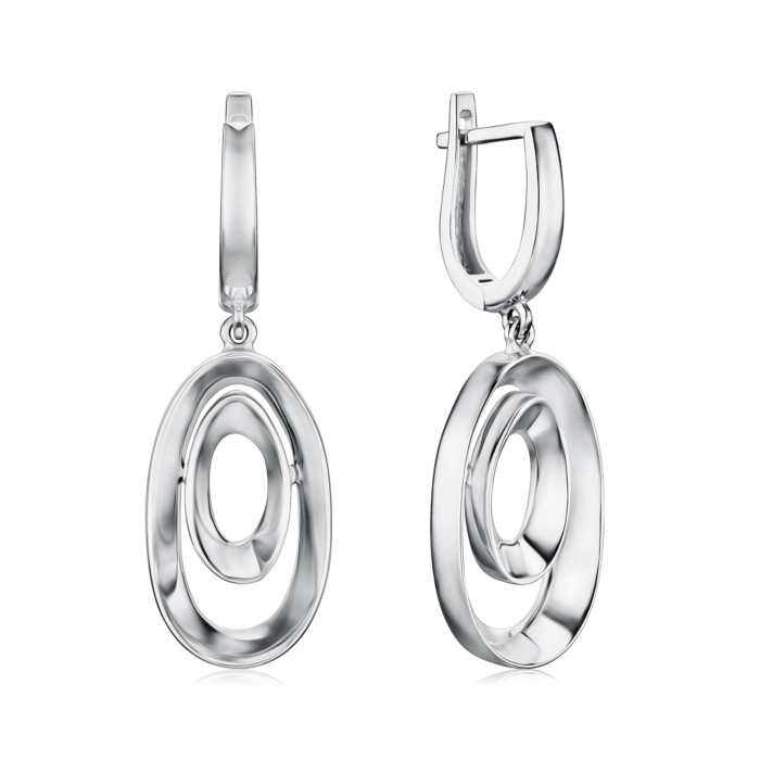 Золоті сережки з підвісною частиною без вставки P-K-3175-E/02