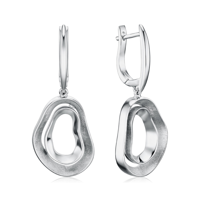 Золоті сережки з підвісною частиною без вставки P-K-3176-1-E/02