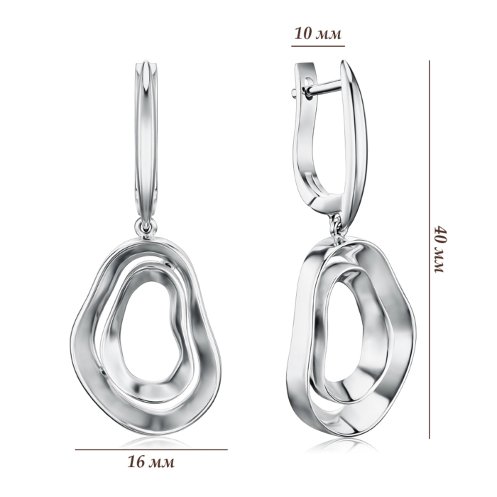 Золоті сережки з підвісною частиною без вставки P-K-3176-E/02