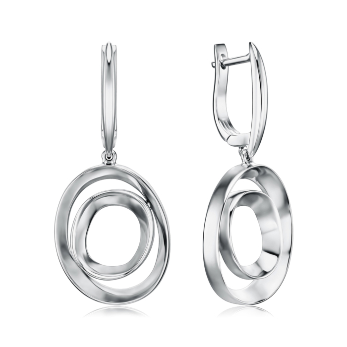 Золоті сережки з підвісною частиною без вставки P-K-3177-E/02