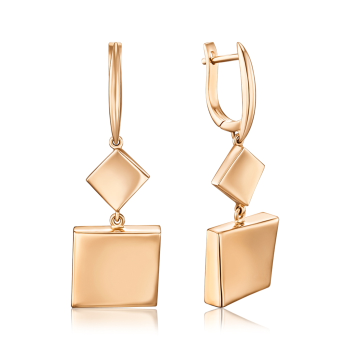 Золотые серьги без вставки P-K-5344-E/01