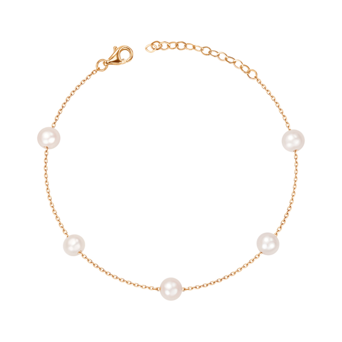 Золотий браслет з перлами P-K-5355-B/01/21048