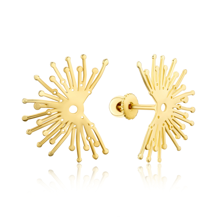 Серьги-пуссеты из желтого золота без вставки P-K-5451-E/03