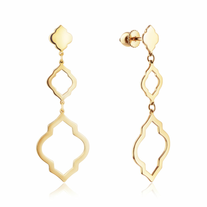 Золоті сережки без вставки. Артикул P-K-5459-E/03