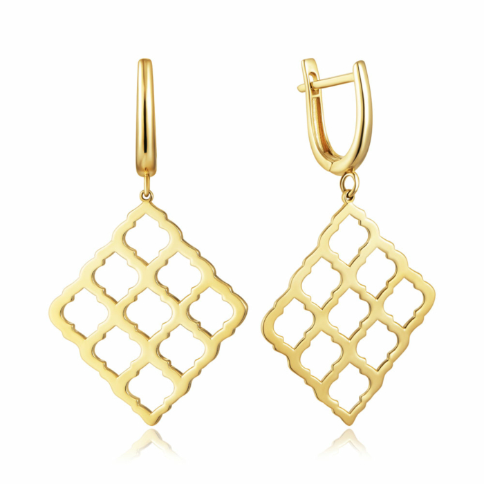 Золоті сережки без вставки. Артикул P-K-5460-E/03