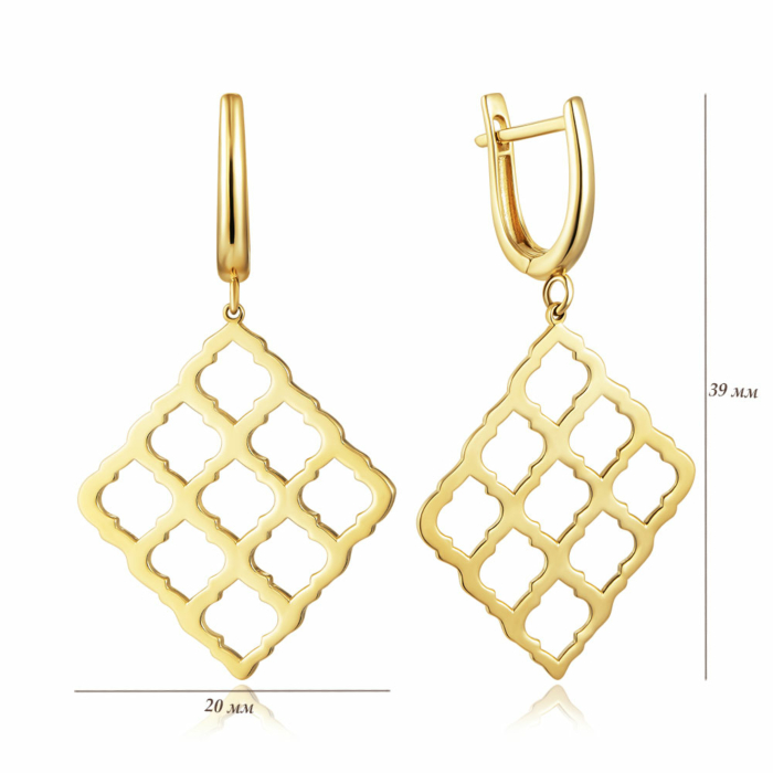 Золоті сережки без вставки. Артикул P-K-5460-E/03