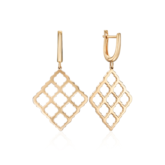 Золоті сережки без вставки. Артикул P-K-5622-E/03