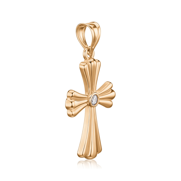 Золотий хрестик з фіанітом P-P4381-P/01/1