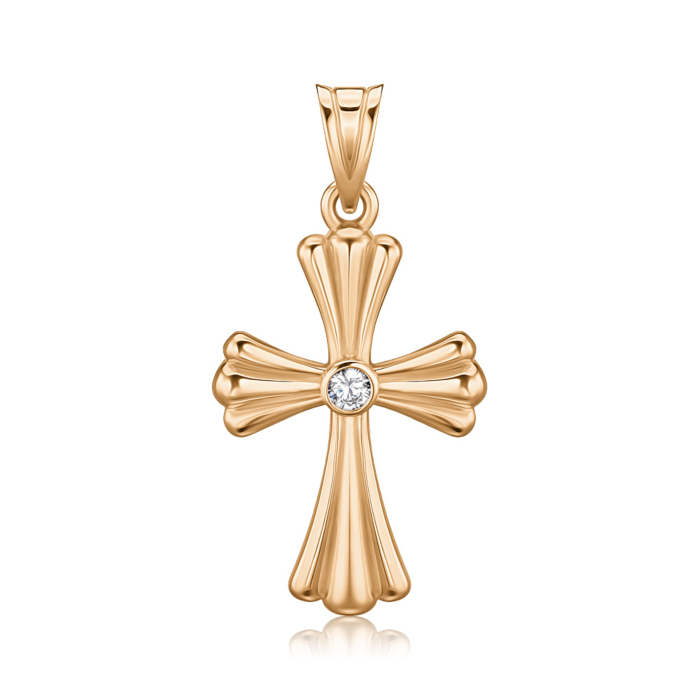 Золотий хрестик з фіанітом P-P4381-P/01/1