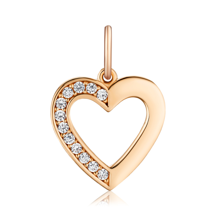 Золота підвіска "Серце" з фіанітами P-PP2283-05-P/01/1