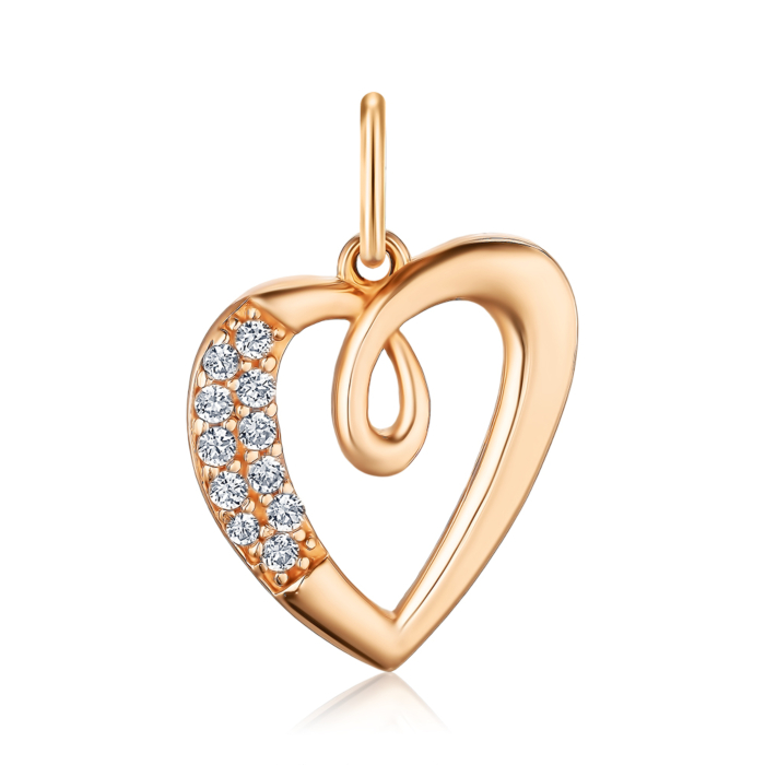 Золота підвіска "Серце" з фіанітами P-PP2451-05-P/01/1
