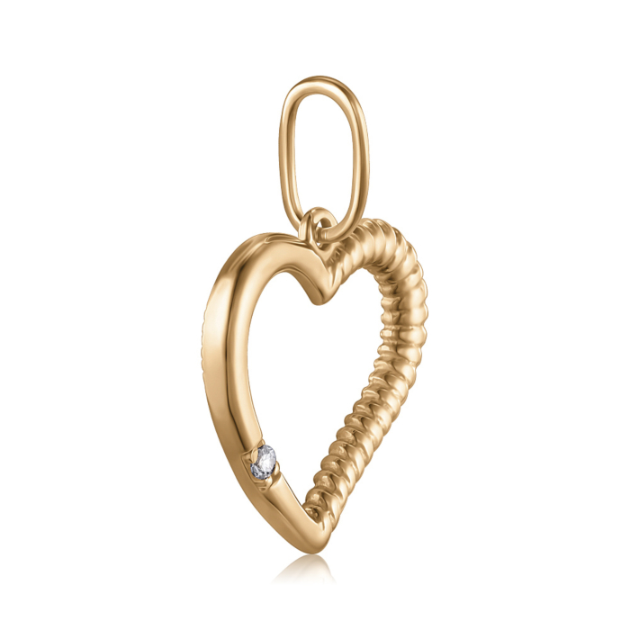 Золота підвіска з фіанітом. Артикул P-PP2543-05-P/01/1