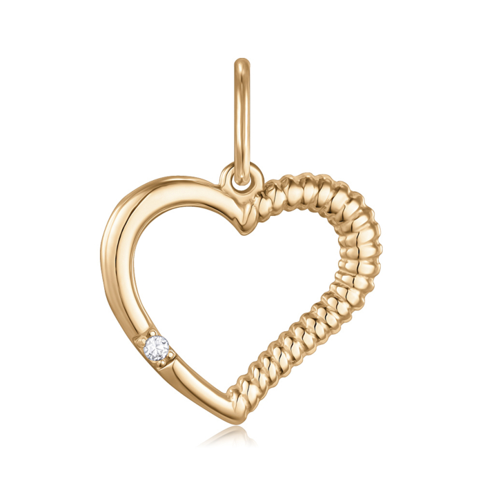 Золота підвіска з фіанітом. Артикул P-PP2543-05-P/01/1