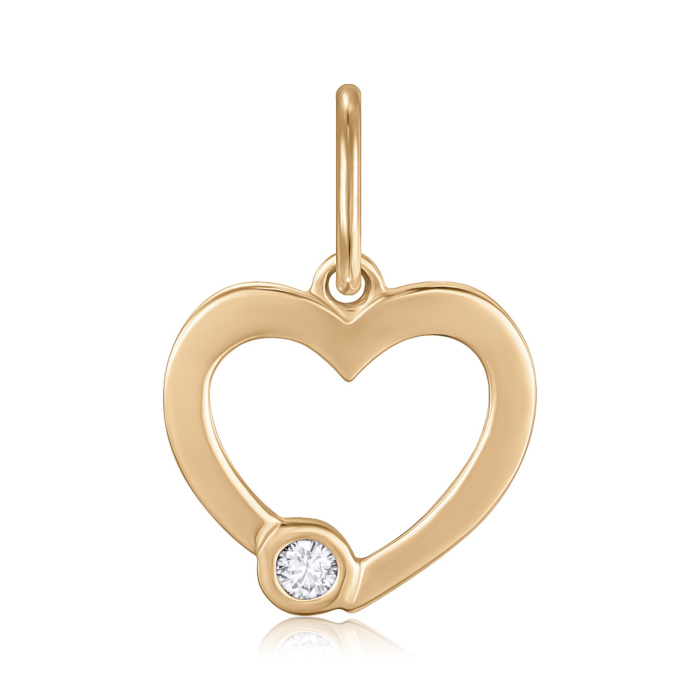 Золота підвіска з фіанітом. Артикул P-PP2552-05-P/01/1