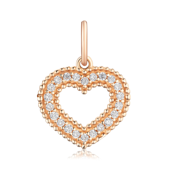 Золота підвіска "Серце" з фіанітами P-PP2822-05-P/01/1