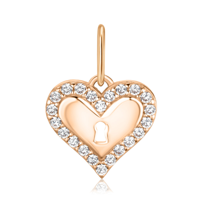 Золота підвіска "Серце" з фіанітами P-PP2868-05-P/01/1