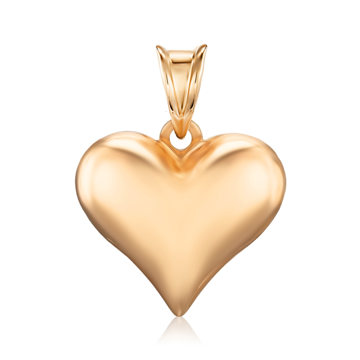 Золота підвіска "Серце" без вставки P-PR1015-P/01