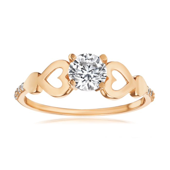 Золота каблучка з фіанітами P-R01070-R/01/1