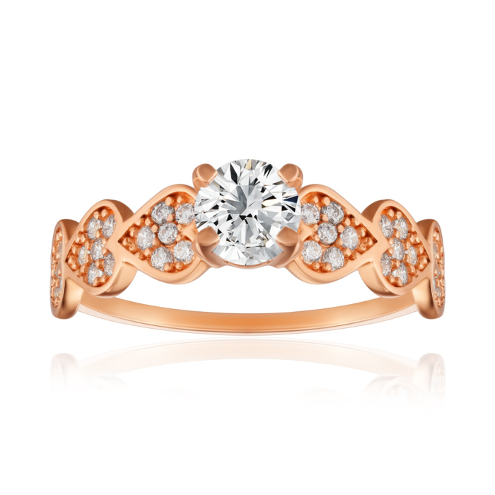 Золотое кольцо с фианитами. Артикул P-R01074-R/01/1