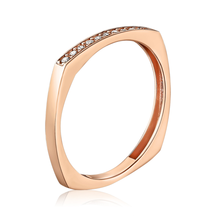 Золота каблучка з фіанітами. Артикул P-R01092-R/01/1