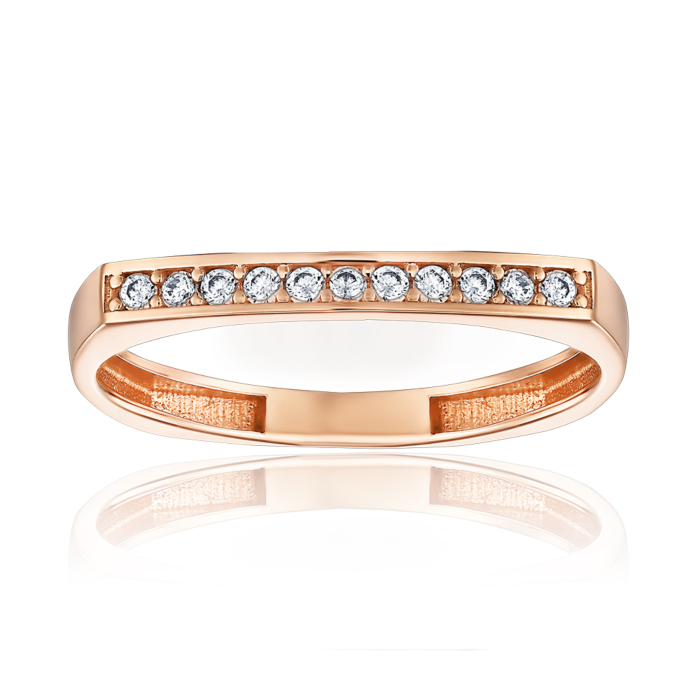 Золота каблучка з фіанітами. Артикул P-R01092-R/01/1