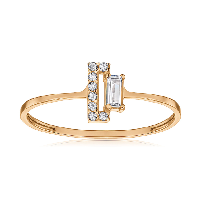 Золота каблучка з фіанітами P-R01133-R/01/1