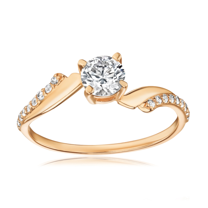 Золотое кольцо с фианитами P-R01148-R/01/1