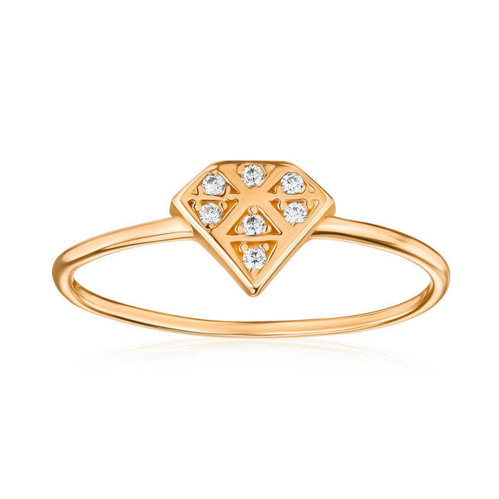 Золота каблучка з фіанітами P-R01160-R/01/1