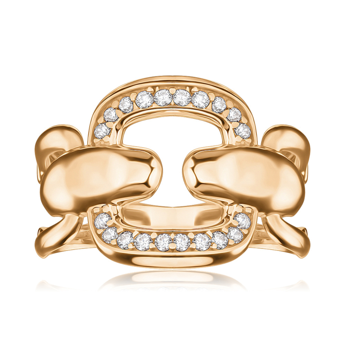 Золота каблучка з фіанітами P-R02012-R/01/1