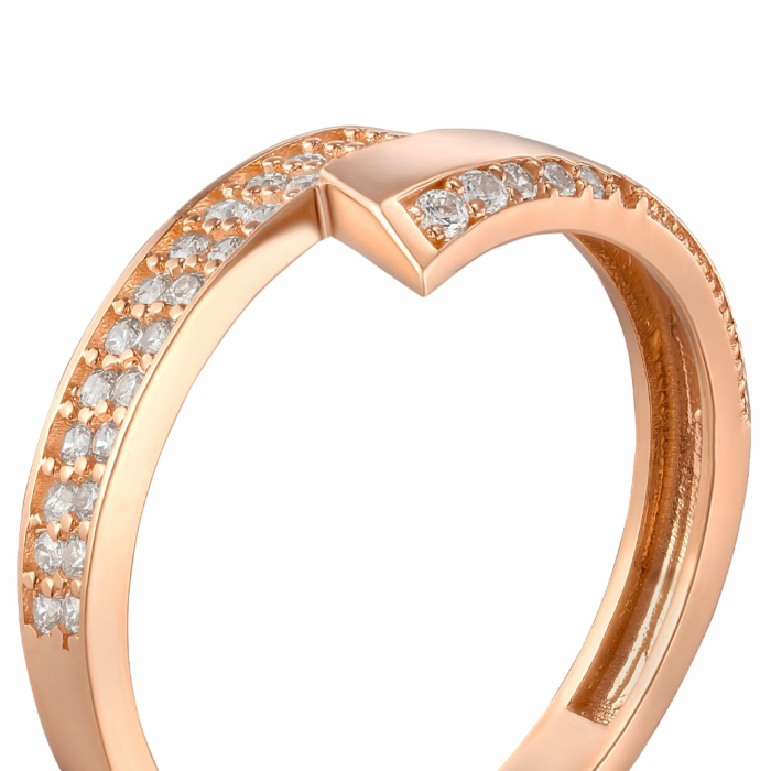 Золотое кольцо с фианитами. Артикул P-R02035-R/01/1