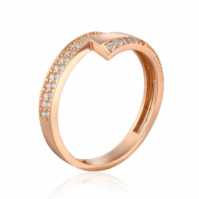 Золотое кольцо с фианитами. Артикул P-R02035-R/01/1
