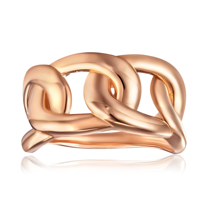 Золота каблучка без вставки. Артикул P-R03019-R/01