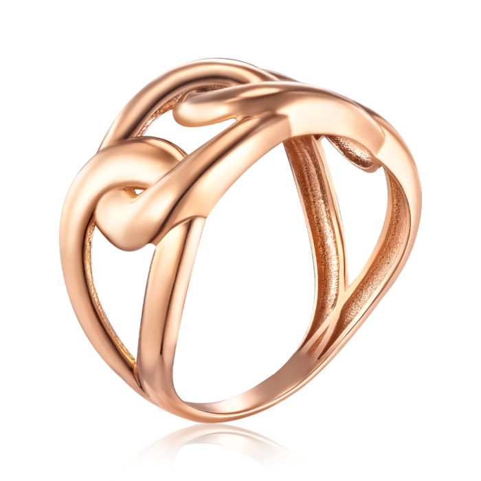 Золота каблучка без вставки. Артикул P-R03019-R/01