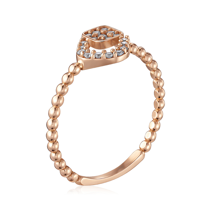 Золота каблучка з фіанітами. Артикул P-R2004-R/01/1