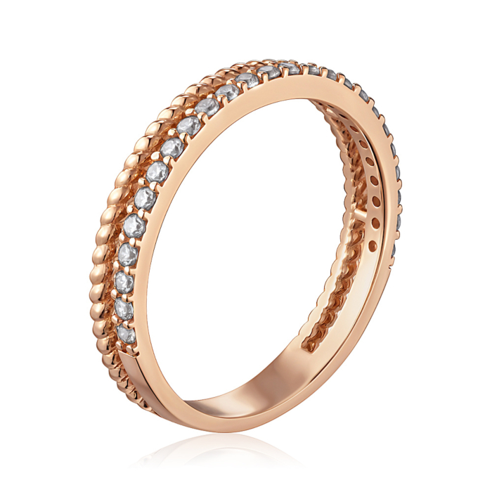 Золотое кольцо с фианитами. Артикул P-R2007-R/01/1