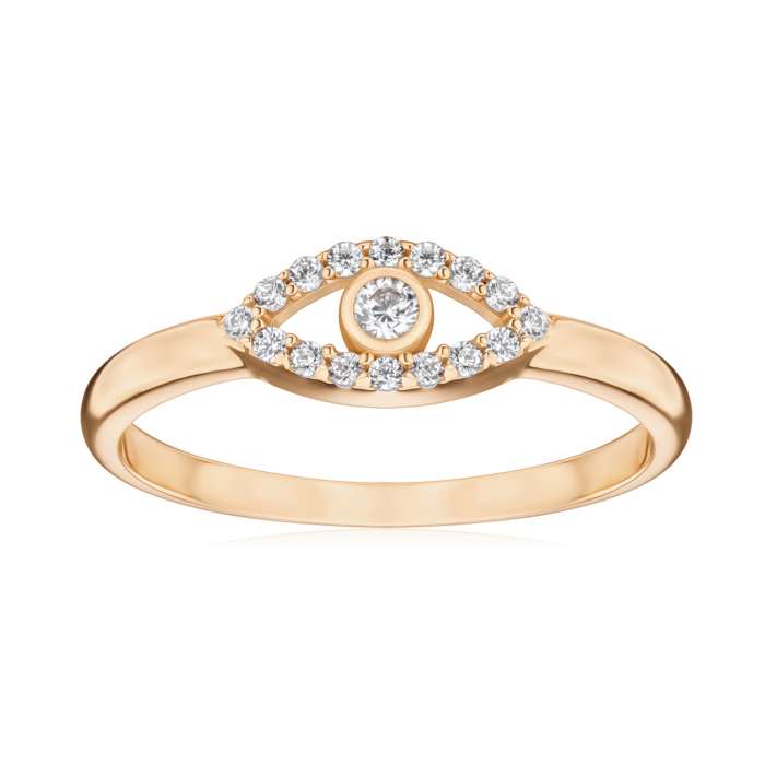 Золота каблучка з фіанітами P-R2011-R/01/1