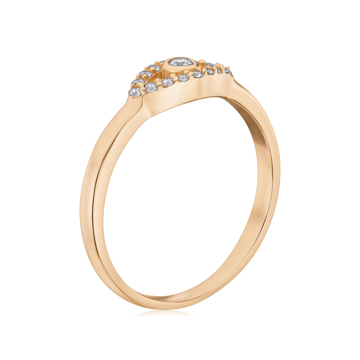 Золота каблучка з фіанітами P-R2011-R/01/1