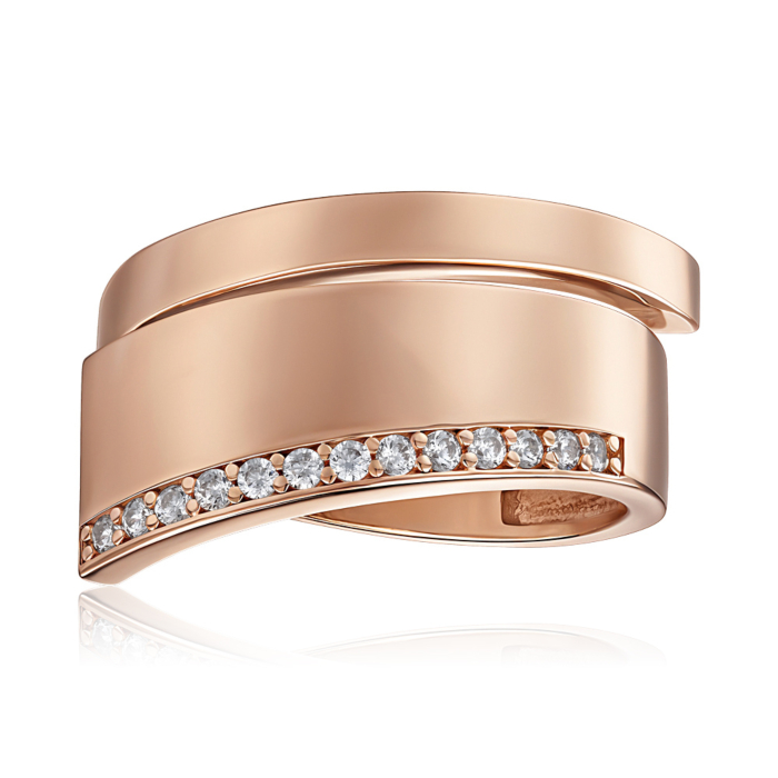 Золотое кольцо с фианитами. Артикул P-R2012-R/01/1