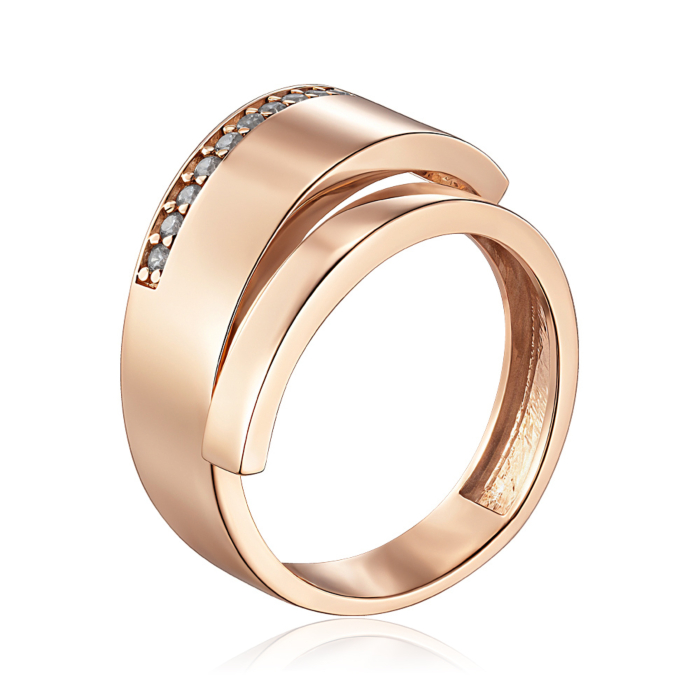 Золотое кольцо с фианитами. Артикул P-R2012-R/01/1