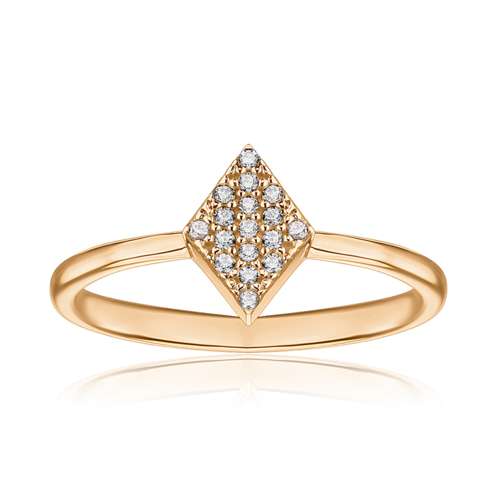 Золота каблучка з фіанітами. Артикул P-R2014-R/01/1