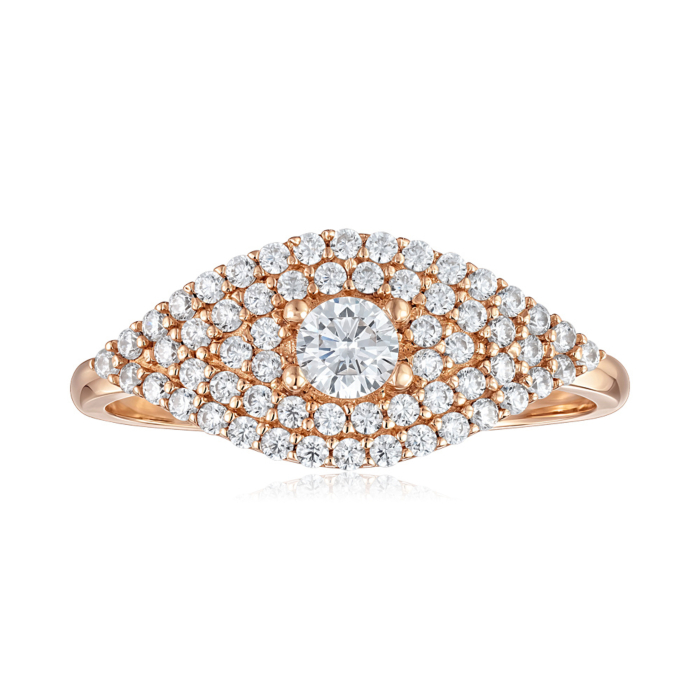 Золотое кольцо с фианитами. Артикул P-R2022-R/01/1